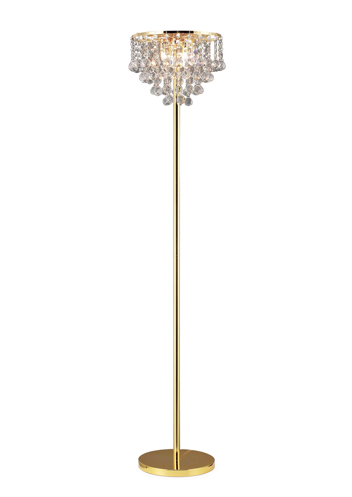 IL30032  Atla Crystal 155cm Floor Lamp 4 Light French Gold